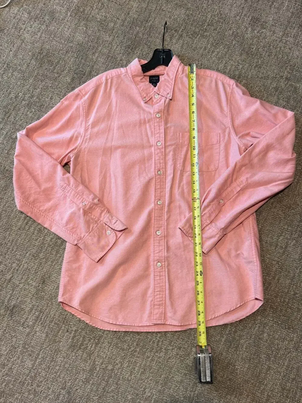 J. Crew Flex Pink Long Sleeve Cotton Oxford Button Down Shirt Men's Large